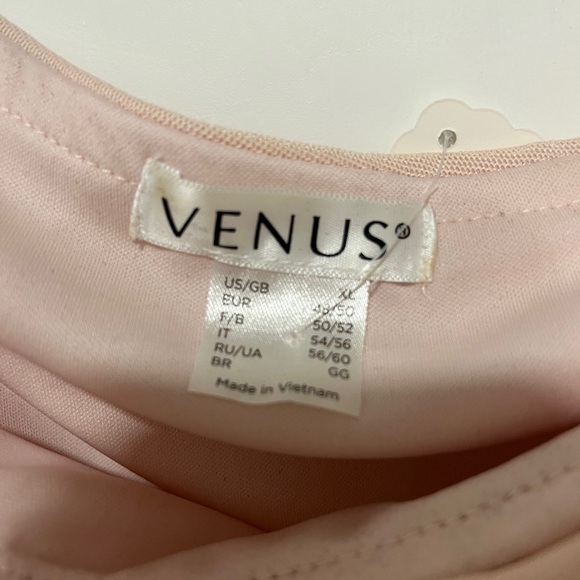 VENUS Scoop Neck Baby Pink Ruched Party Dress with Sleeves. XL - Picture 3 of 4